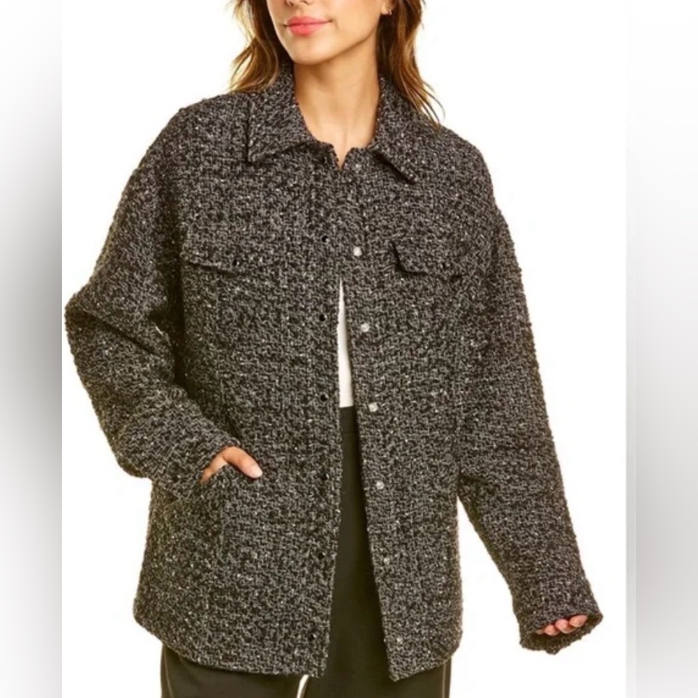 Zara Tweed Metallic Black Jacket Medium